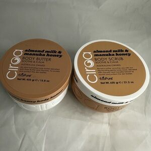Ciroa Almond Milk & Manuka Honey Soothe & Calm Body Butter15.8oz & Scrub 21.16oz